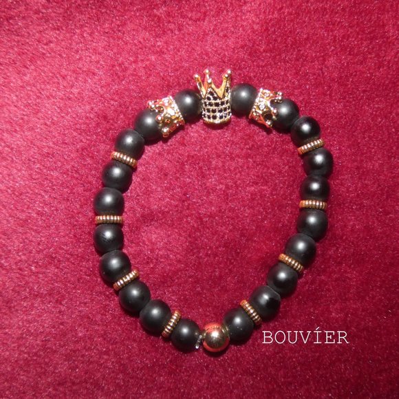 Bouvier Jewelry Jewelry - Original Black Gold Diamond Crown Bead Bracelet